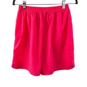 Vintage Surf Mania Hot Pink Retro Nylon 6" Swim Trunks Board VTG Shorts Beach L